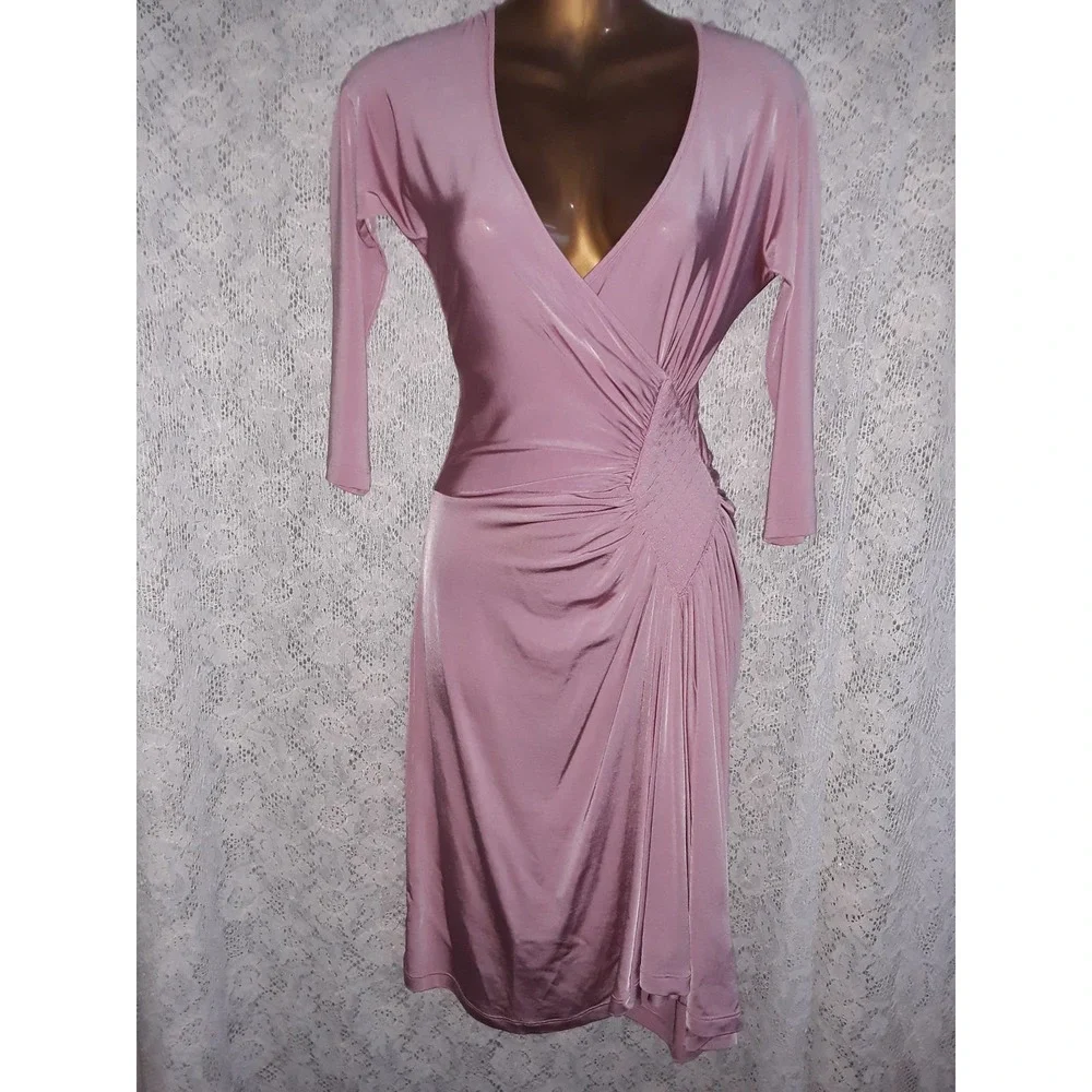 NWT Roberto Cavalli Sz 44 Just Cavalli ABITO Fitted Wrap Dress Rose Pink - Picture 10 of 10